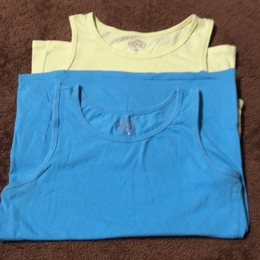 2 pack bundle -16 girls solid blue & yellow tank top both for 1 price
